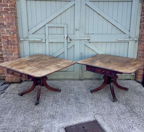 A pair of 19th century library tables