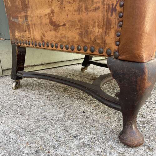 19th century wing chair by Lamb of Manchester