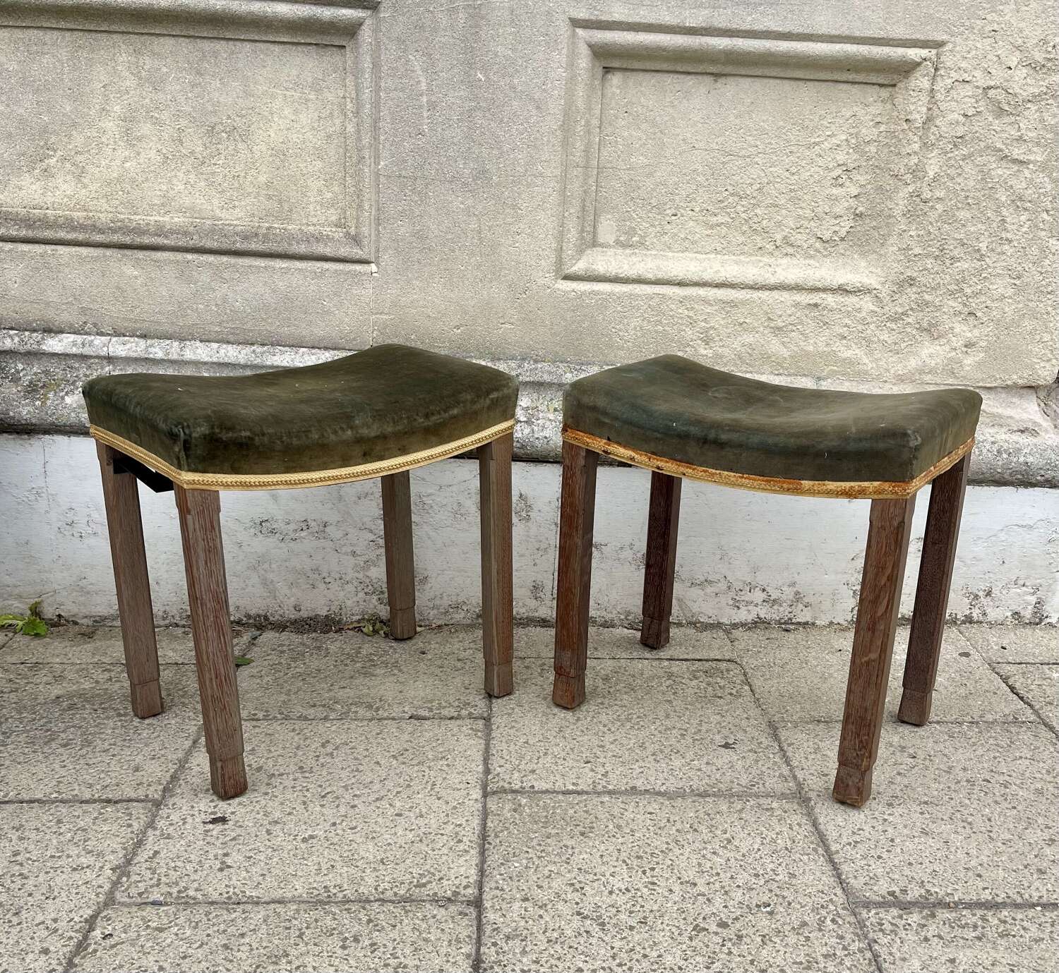A pair of George VI coronation stools