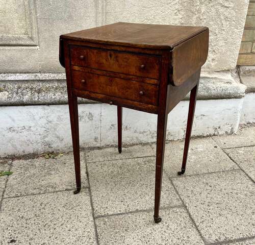 A 19th century oak and burr oak occasional table