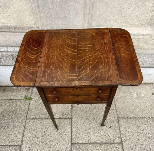 A 19th century oak and burr oak occasional table