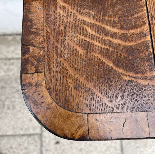 A 19th century oak and burr oak occasional table