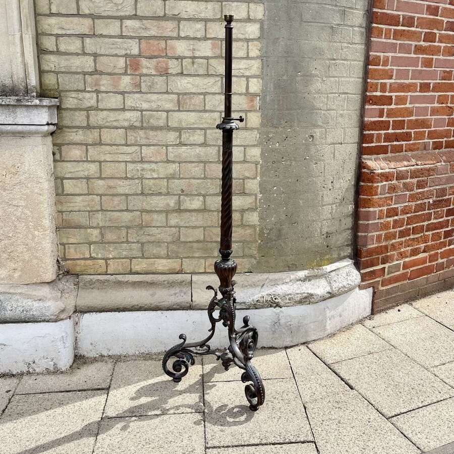 A 19th century, bronze, telescopic, standard lamp