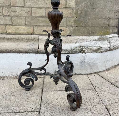 A 19th century, bronze, telescopic, standard lamp