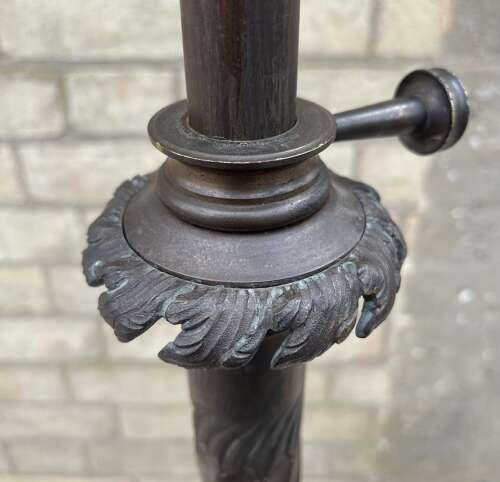 A 19th century, bronze, telescopic, standard lamp