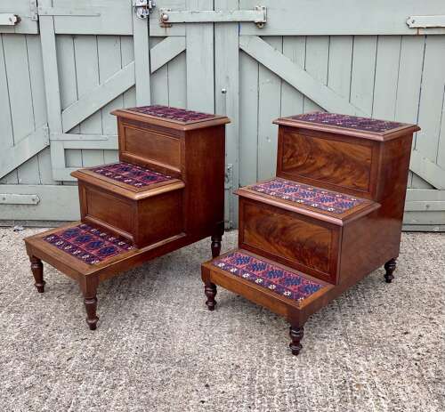 A matched pair of 19th century step commodes