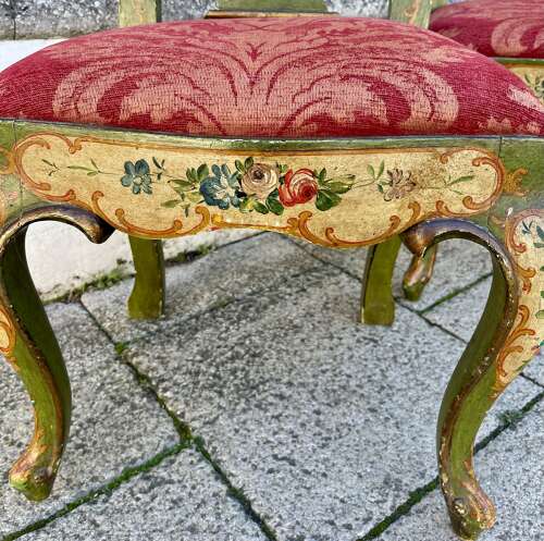 A pair of antique Venetian chairs
