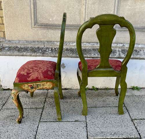 A pair of antique Venetian chairs