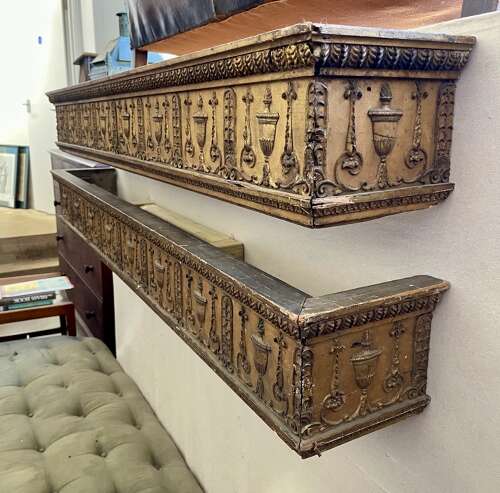 A pair of 19th century curtain pelmets