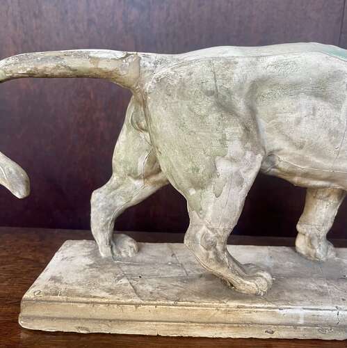 A 19th century plaster cast of the walking lion by Antoine-Louis Barye