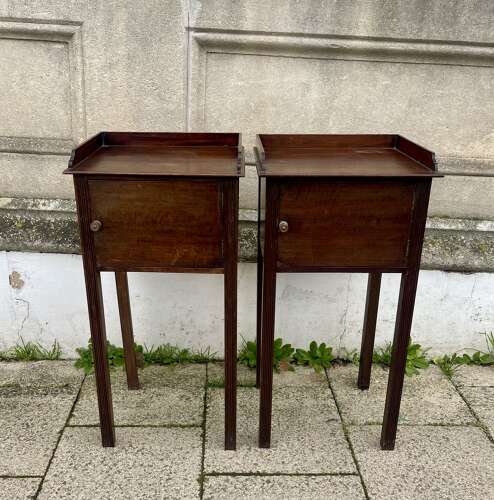 A pair of 19th century bedside cupboard night stands