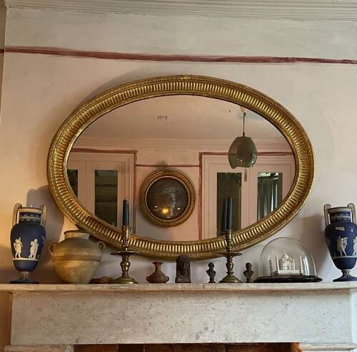 A large19th century oval mirror