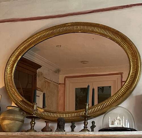 A large19th century oval mirror