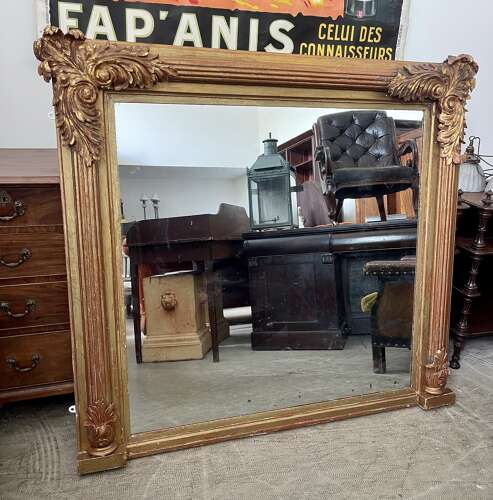 A large 19th century over mantle mirror