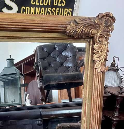 A large 19th century over mantle mirror