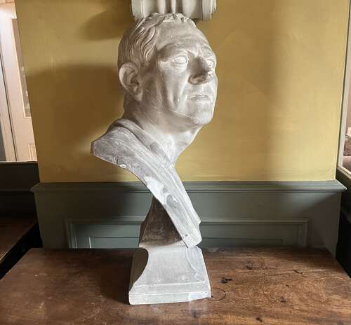 Large 19th century plaster library bust