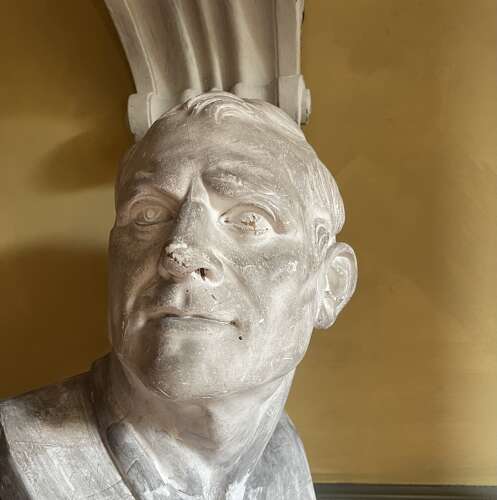 Large 19th century plaster library bust