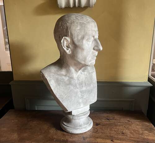 A 19th century bust of a Roman Patrician