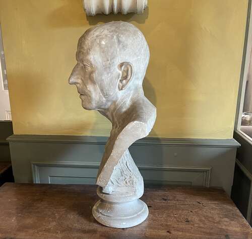A 19th century bust of a Roman Patrician