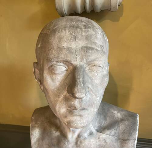 A 19th century bust of a Roman Patrician
