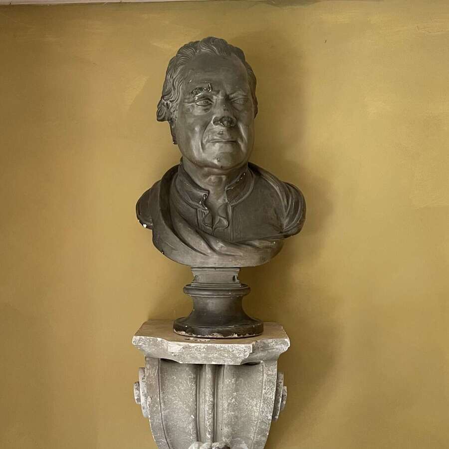A 19th century plaster bust of Admiral Augustus Keppel